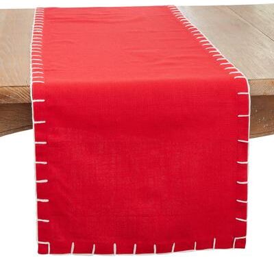 Saro Lifestyle Simple Elegance Chunky Whip Stitch Table Runner