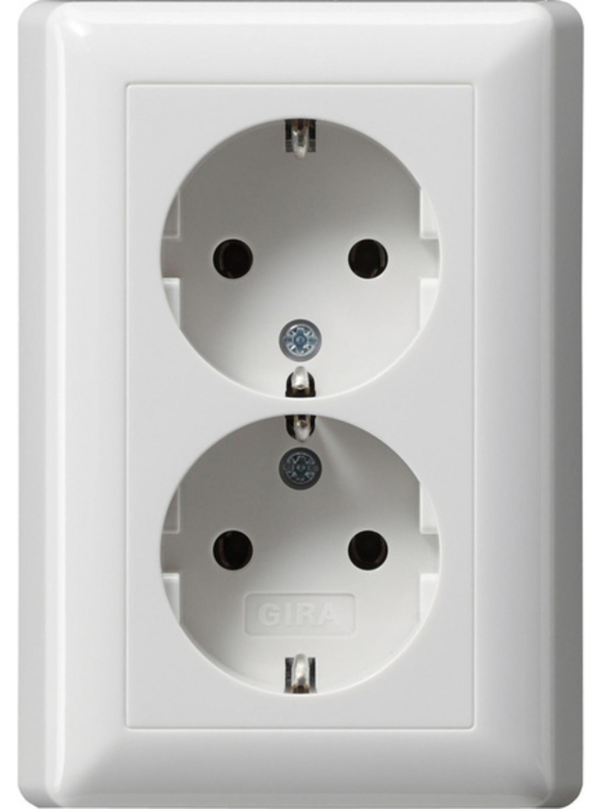 Gira Schuko dubbele stekkerdoos, wit, glad