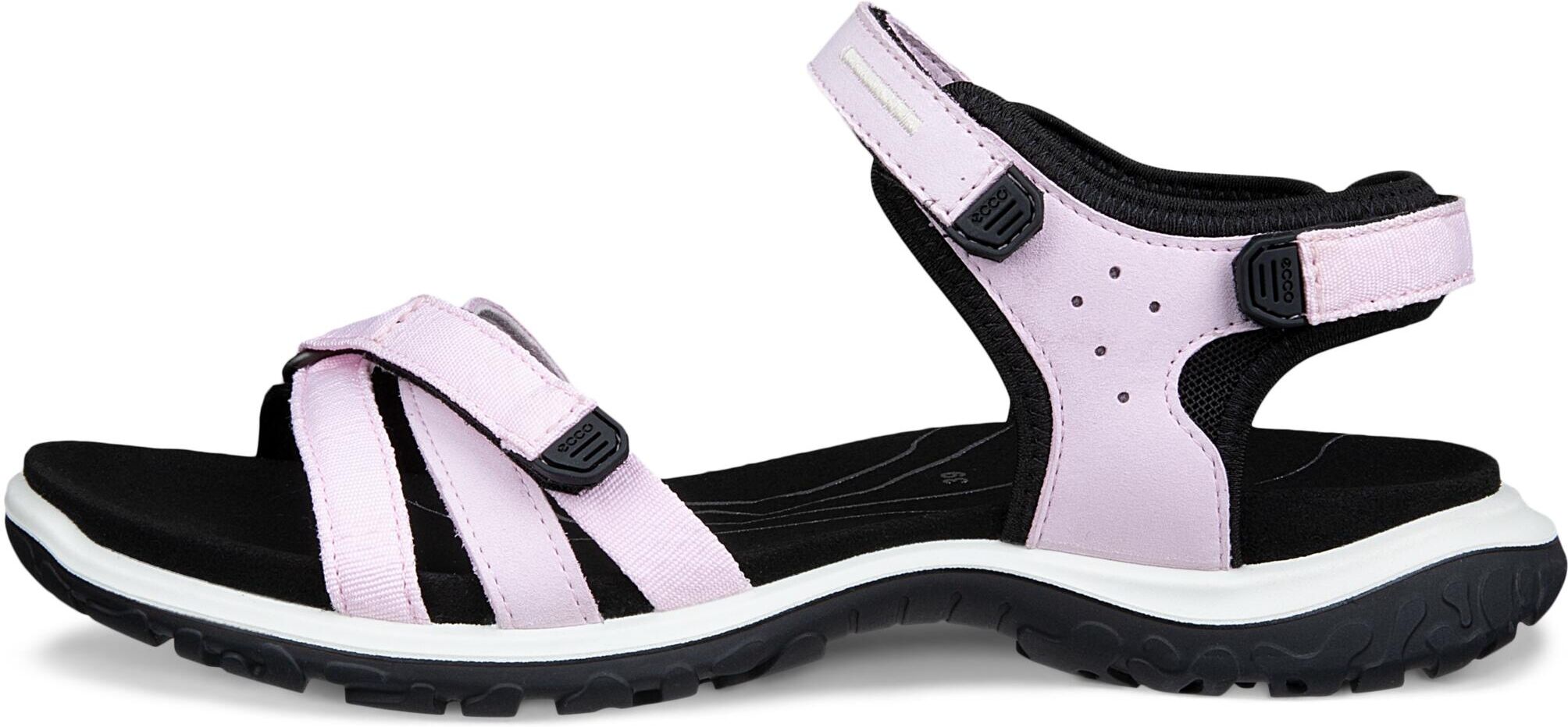 Trekkingsandale ECCO "ECCO OFFROAD ROAM W", Damen, Gr. 40, rosa (rosé, schwarz), Nubukleder, Textil, Schuhe Trekkingsandale, Outdoorschuh, Sommerschuh, Freizeitsandale, mit Klettverschlüssen rosé, schwarz 40