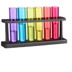 Relaxdays Reagenzgläser Shotgläser 6er Set Blau,Rot,Schwarz