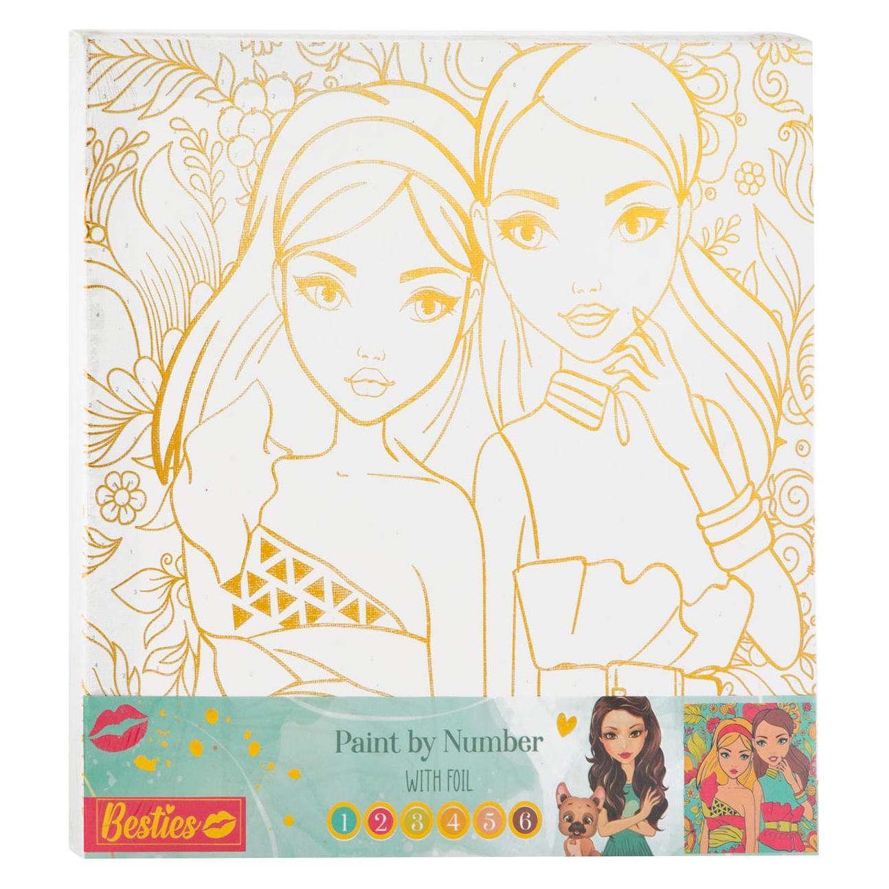 Besties Leinwand-Malerei nach Zahlen, 30 x 30 cm (37423313)