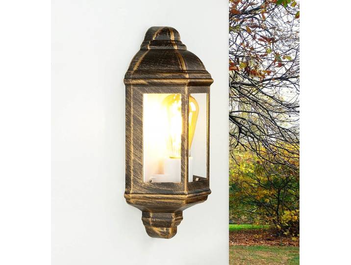 Applique extérieure IP44 E27 cuivre antique verre aluminium Maritim Garten Haus Applique extérieure LIVORNO