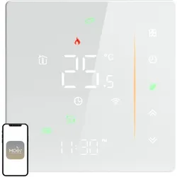 Moes WHT-006-GB-WH WLAN-Thermostat für Elektroheizungen (weiss), Thermostat, Weiss