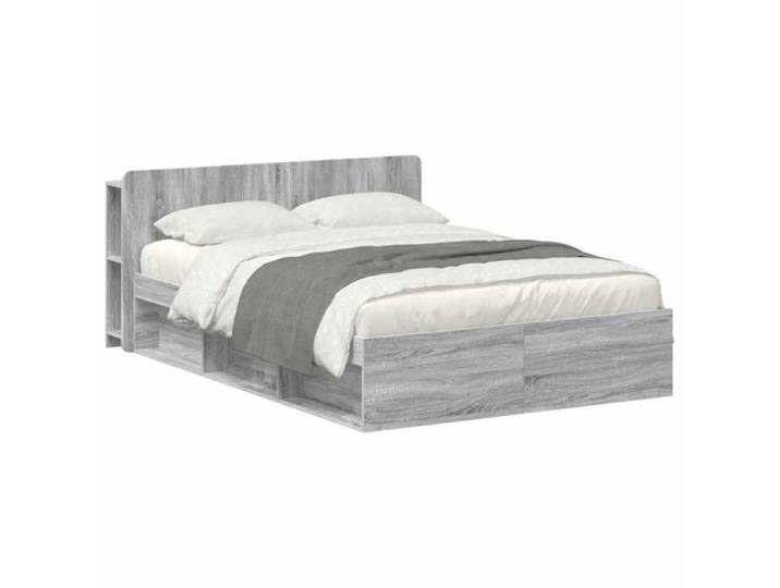 Lit chambre - Gris - Cadre de lit - avec rangement Sonoma gris 140x190 cm_17547