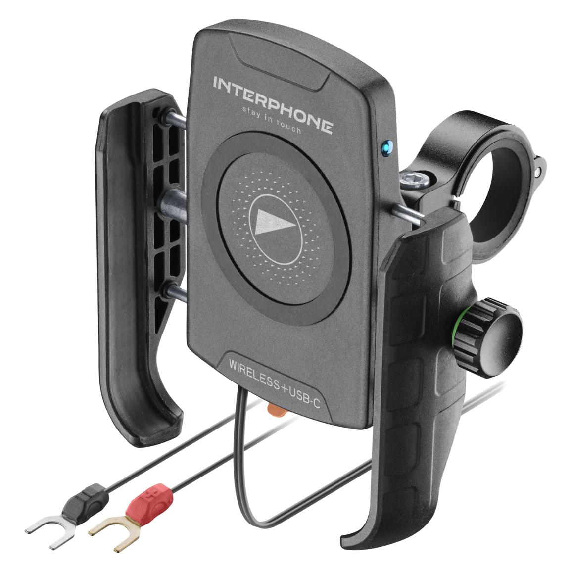 Interphone Crab - Universelle Halterung mit kabelloser Ladefunktion (SMWIRELESSC25)