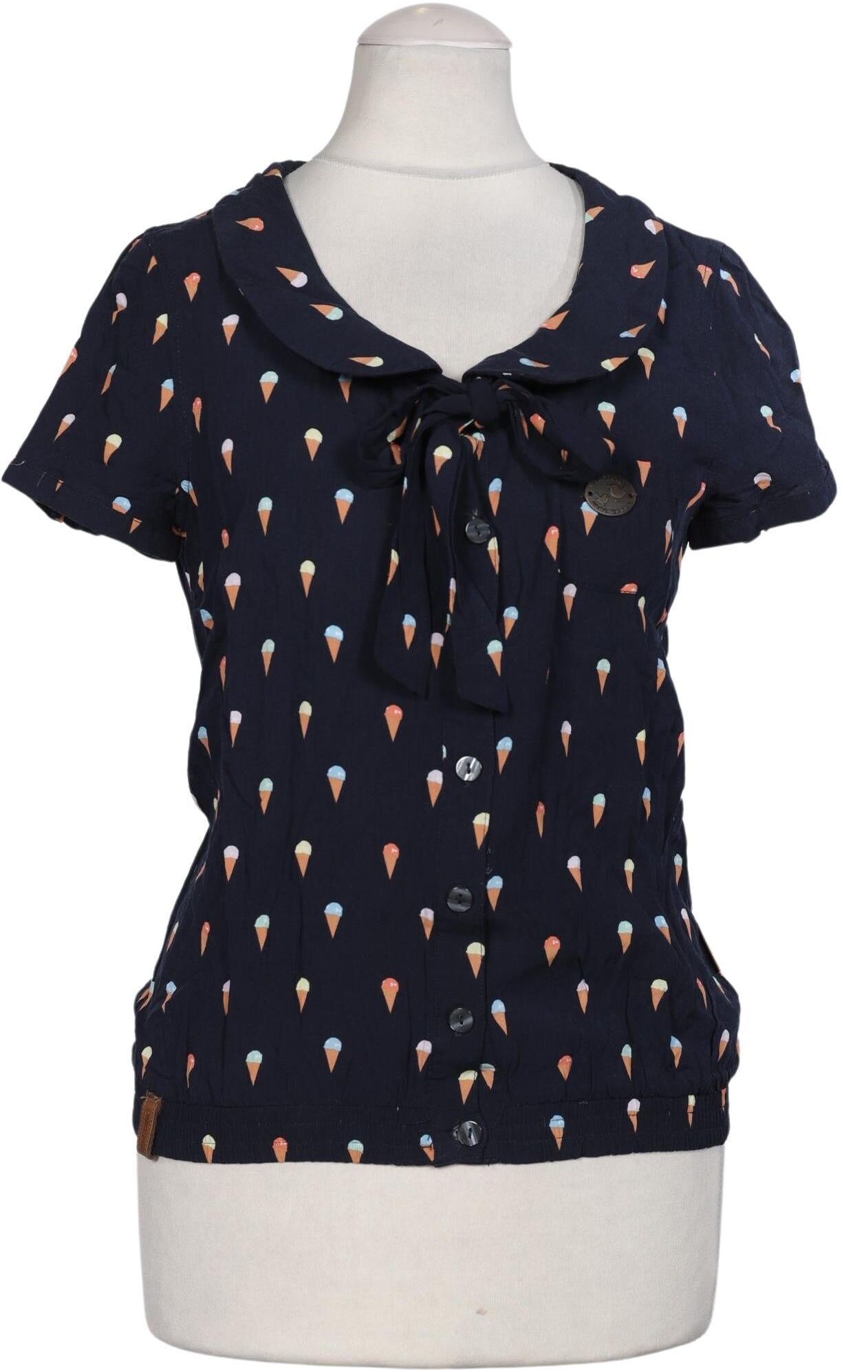 Naketano Damen Bluse, Marineblau, Gr. XS, Viskose - Second Hand