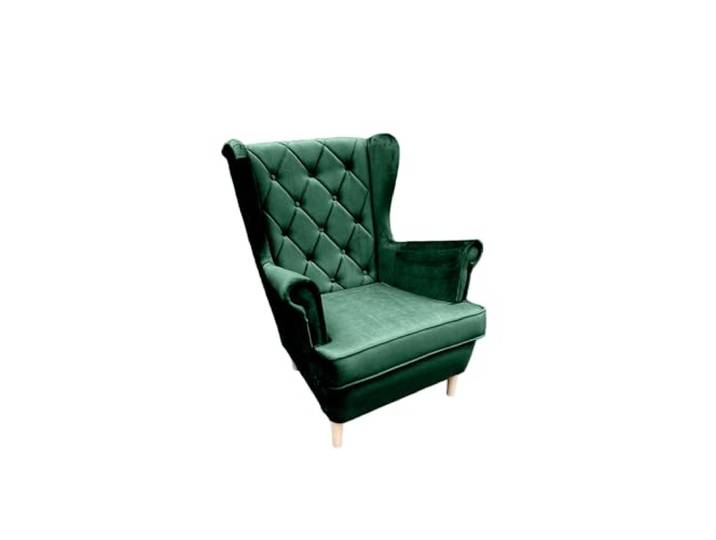 Ares Meble Ohrensessel XXL - Gemütlicher Sessel - Tiefer Sessel Wohnzimmer - Großer Sessel Retro - Fernsehsessel Relaxsessel - XXL Sessel Samt - Sessel Bequem - Chesterfield Sessel Grün