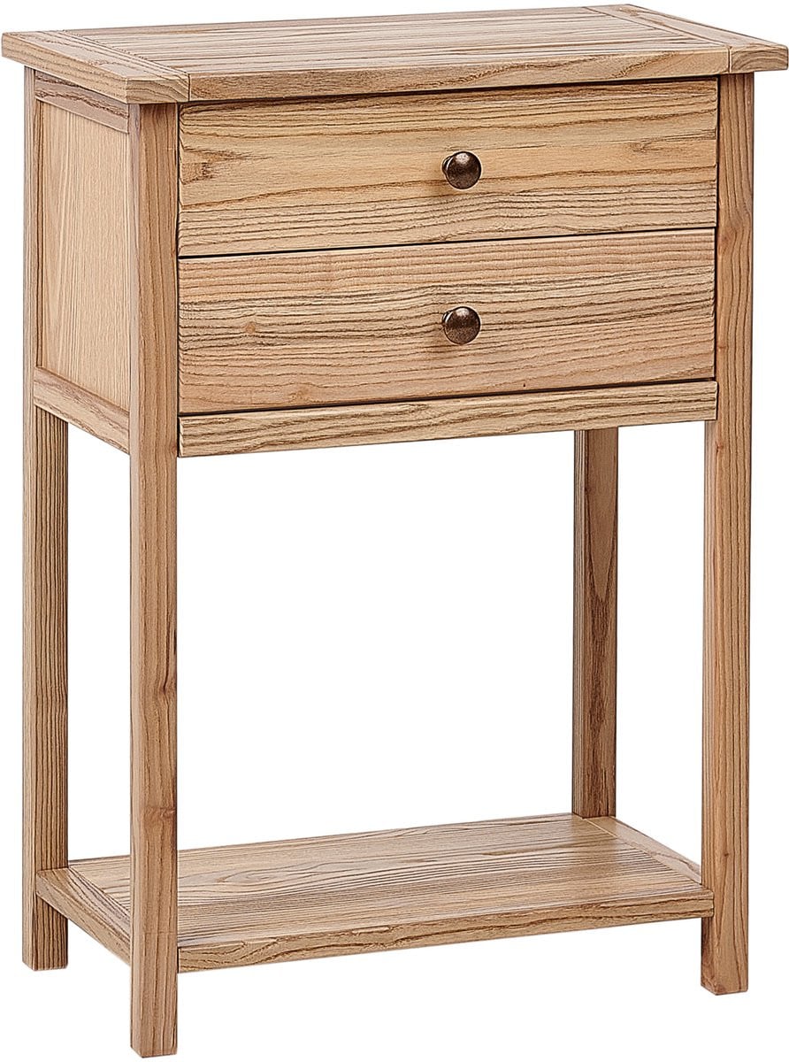 Beliani Consoletafel Sassafras Lichte houtkleur met 2 lades