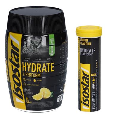 Isostar Hydrate & Perform Zitrone – Isotonisches Sportgetränkepulver + Powertabs F 1 St Set