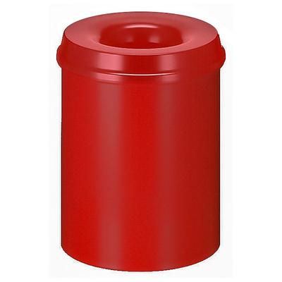 Proregal Selbstlöschender Papierkorb & Abfallsammler aus Metall | 15 Liter, HxØ 36x26cm | Rot