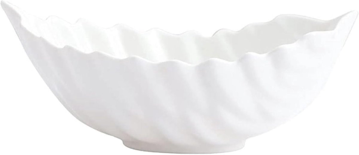 Witte keramische fruitschaal van duurzaam porselein met een diameter van 23 cm