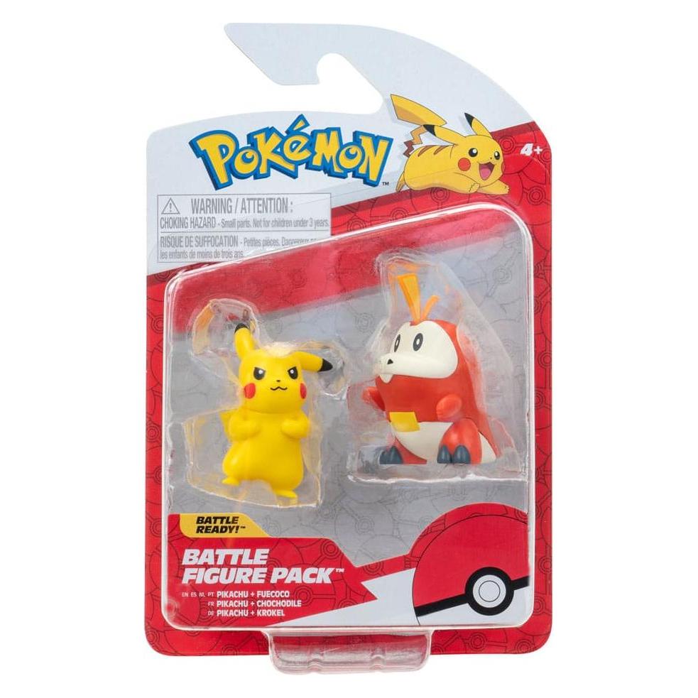 Jazwares Pokémon Gen IX Battle Figure Pack Minifiguren 2er-Pack Pikachu & Krokel 5 cm (50817)