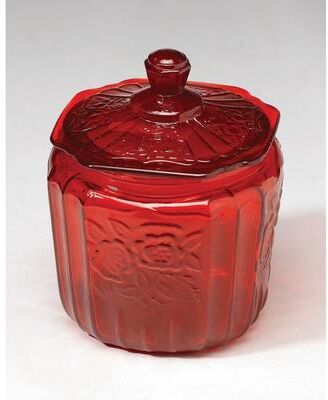Orchard Creek Designs "Mayfair 7"" Glass Storage Jar, Red"