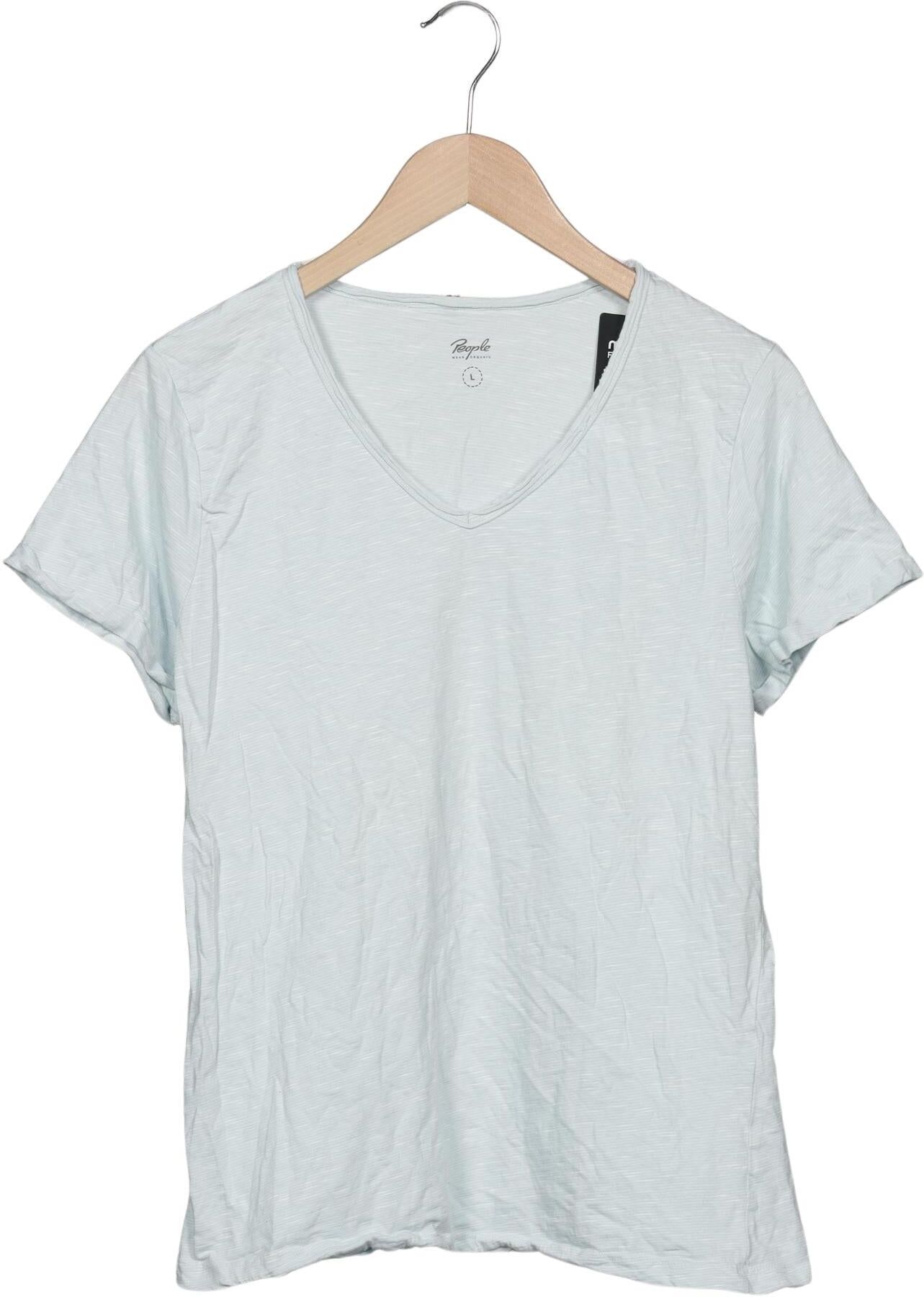 People Tree Damen T-Shirt, Hellblau, Gr. L, Baumwolle - Second Hand