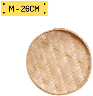 Inspire Curations Handwoven Bamboo Sieve Tray Rustic Fruit & Bread Storage Basket 26cm