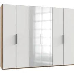 Drehtürenschrank Level 36A mit Geräten ca. 300 cm Weiß/Eiche