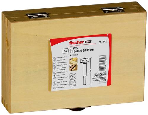 Fischer 551442 Forstnerbohrer-Set 5teilig Gesamtlänge 90mm 5 Teile