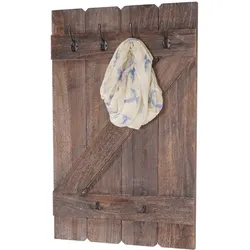 Wandgarderobe MCW-D13, Garderobe Garderobenpaneel, 6 Haken 91x60cm ~ shabby-braun
