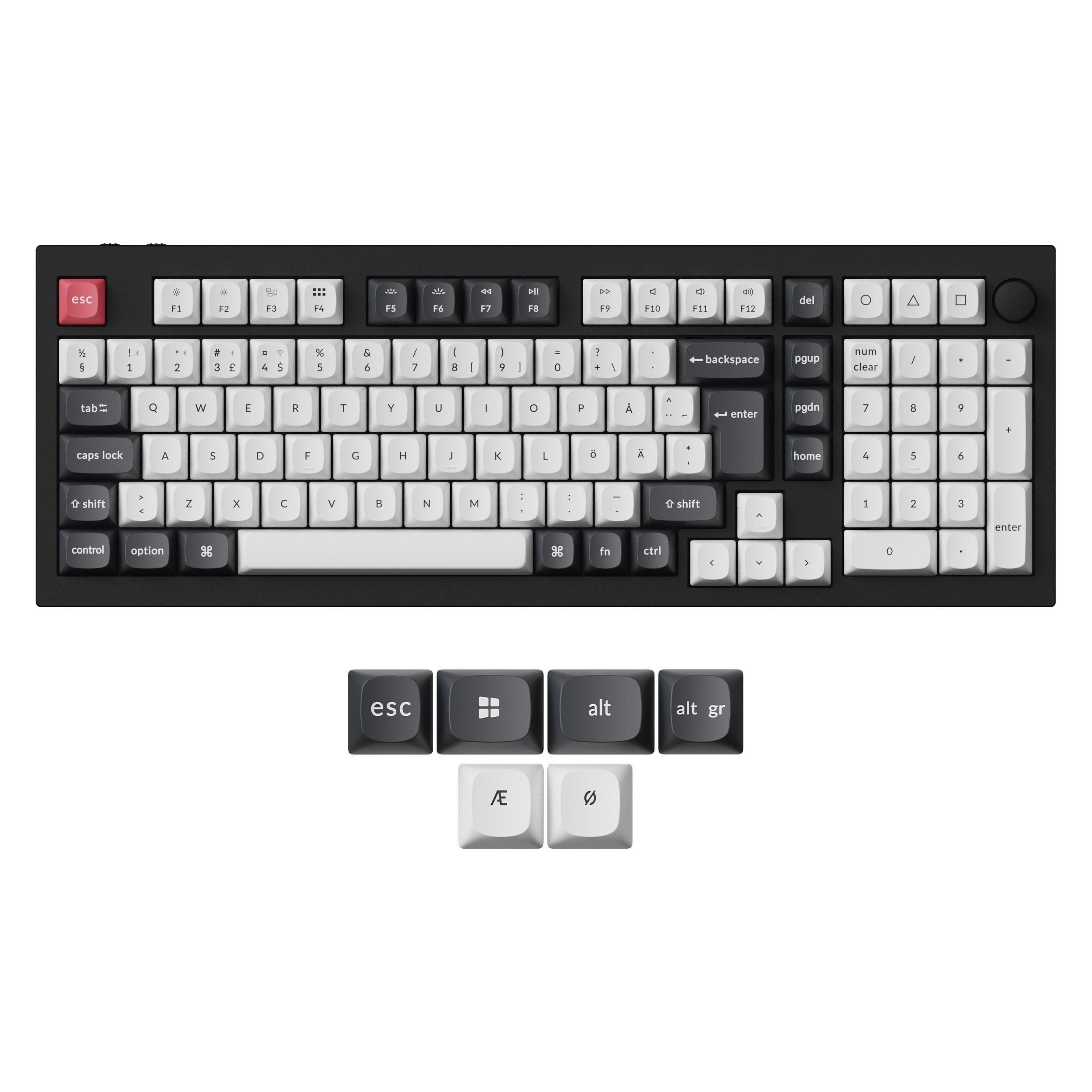 Keychron Q5 HE 96% Knob Wireless Tri-Mode QMK Gateron 2.0 Magnetic Switch Carbon Juodas (Q5H-M1-BO)