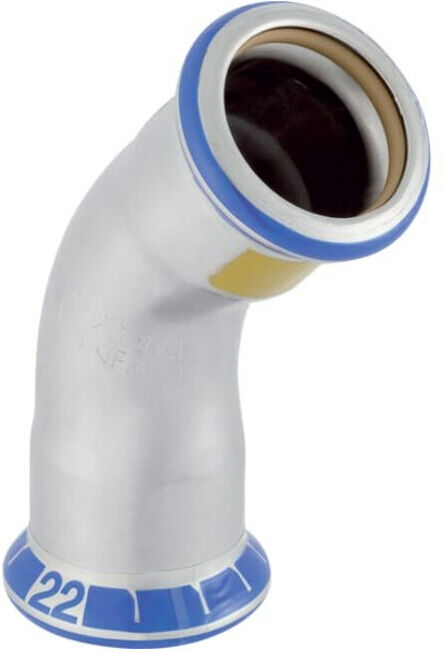 Geberit Coude gaz Mapress 45° en acier inoxydable, d= 42 mm (34194)