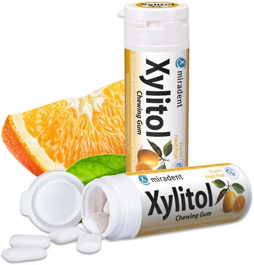 Miradent Zahnpflegekaugummi Xylitol Fresh Fruit 30stk