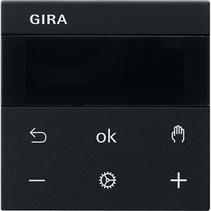Gira Raumthermostat 3000, System 55 5393005, digital, mit Bedientasten, schwarz