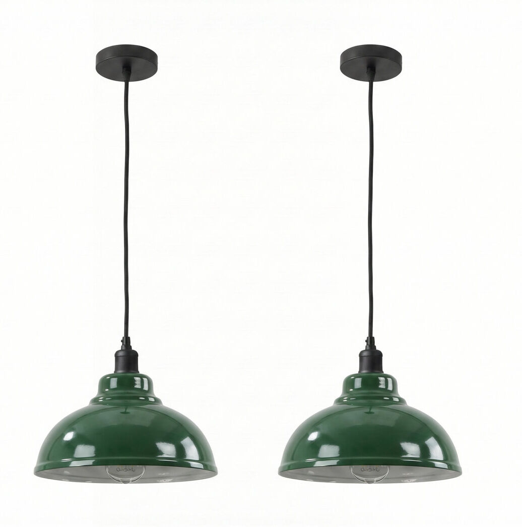 Rio 1 - Light Dome Pendant Green 19cm H X 29cm W X 29cm D