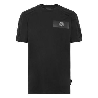 T-Shirt PLEIN SPORT "Kurzarm-Rundhals-T-Shirt", Herren, Gr. XS, schwarz (02, schwarz), Obermaterial: 100% Baumwolle, Shirts T-Shirt
