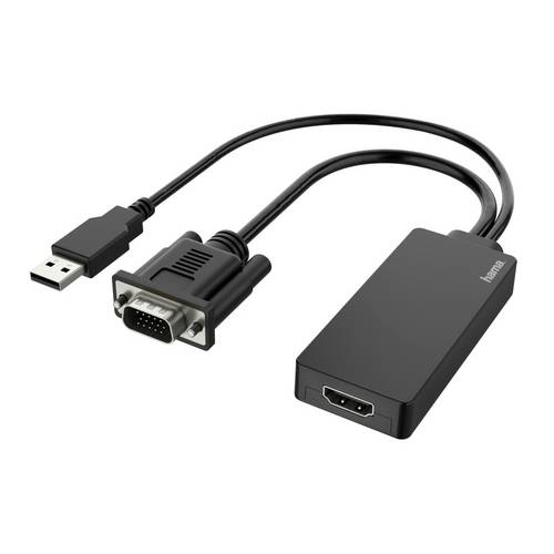 Hama 00200342 Video-Adapter, VGA+USB-Stecker - HDMI-Buchse, Full-HD 1080p