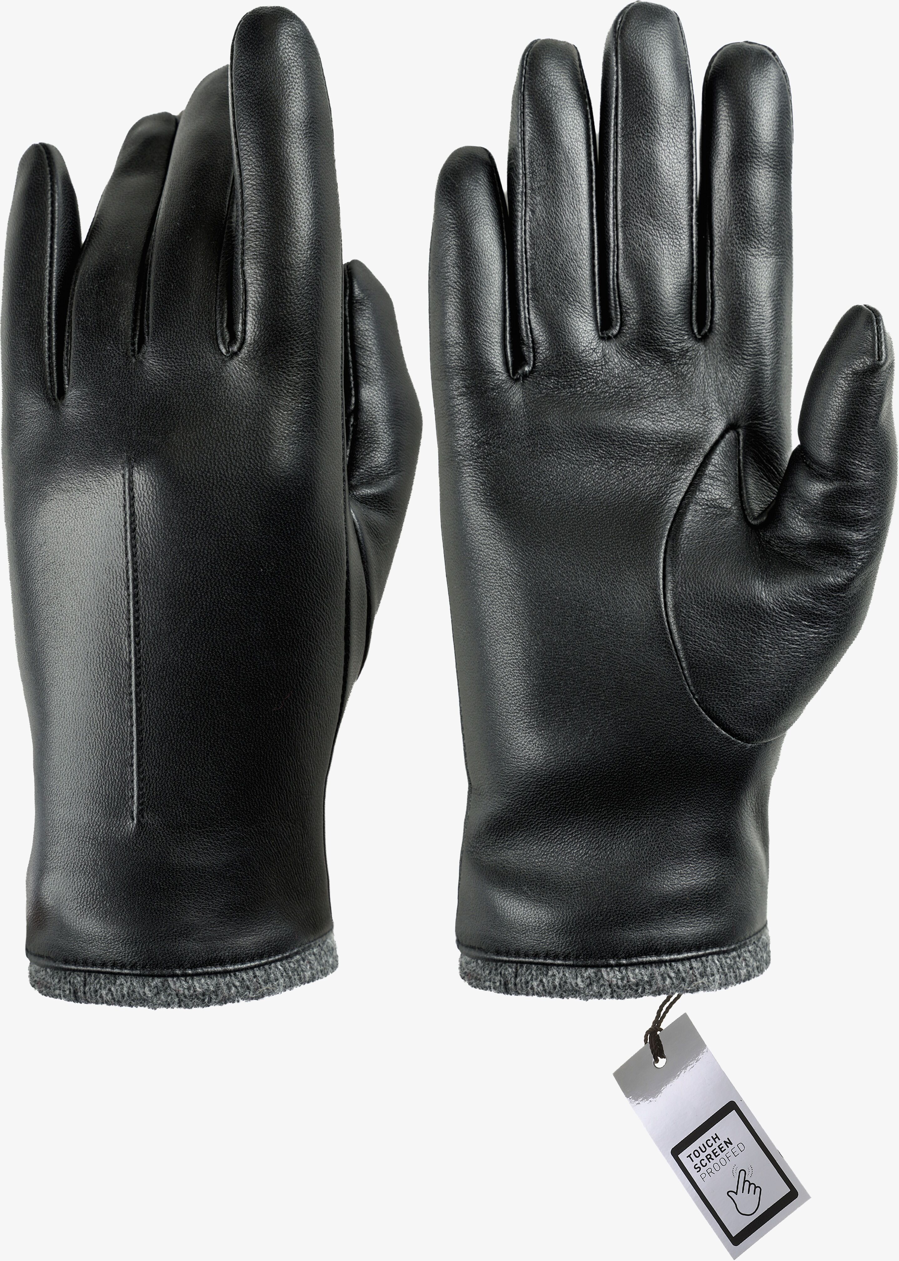 Lederhandschuhe PEARLWOOD "RUBY", Damen, Gr. 8, schwarz, Schafsleder, Handschuhe Lederhandschuhe, softes, wärmendes Innenfutter aus Wollmischung schwarz 8