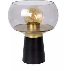 Lucide 05540/01/30 FARRIS dekorative Tischlampe H280mm | 1xE27 - schwarz, Rauchglas