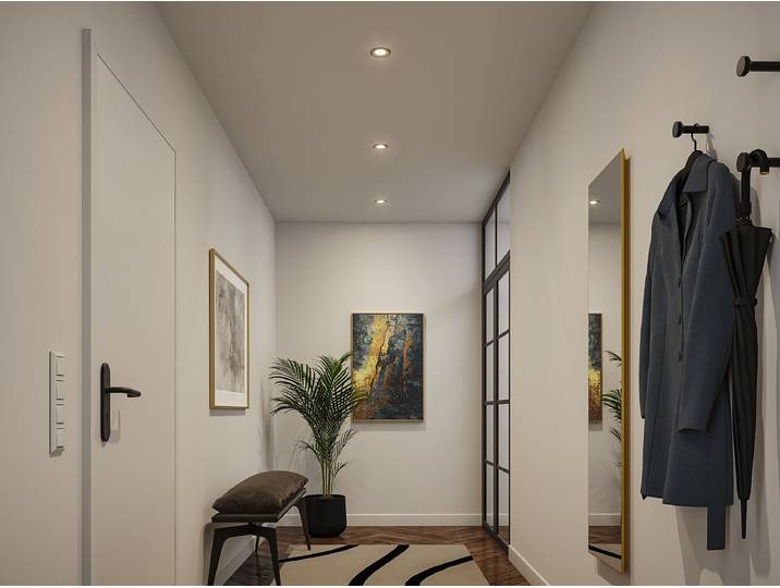 Spot encastré Ø 8cm Doré/Doré Aluminium, laqué Module LED