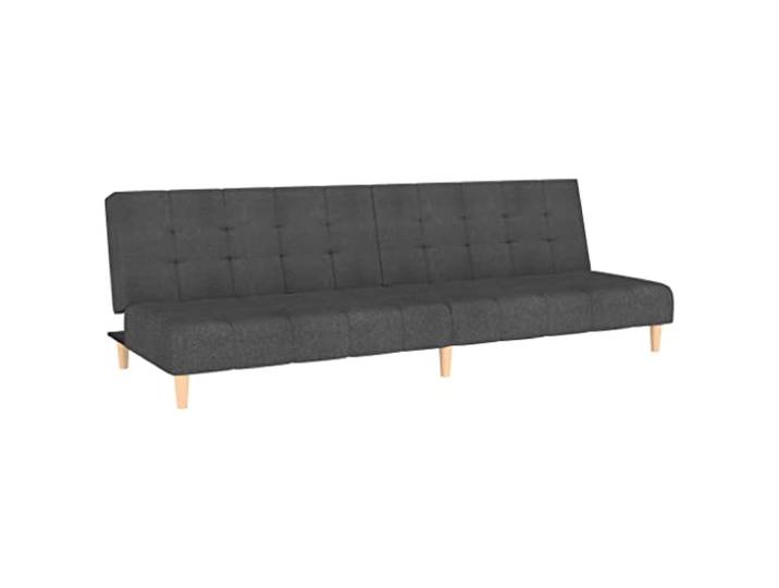 GHVBNMF Schlafsofa 2 Sitzer Dunkelgrau Klappsofa Stoff Polstercouch Flexible Couch mit verstellbarer Rückenlehne für Schlafzimmer, Studio und Gästebereich, Umbau zum Bett