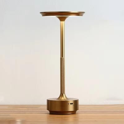 Rare Purchases Wireless Simple LED Desk Lamp, Retro Charging Table Lamp, Restaurant Bar Light, Dimming Atmosphere Touch Read Lamp golden