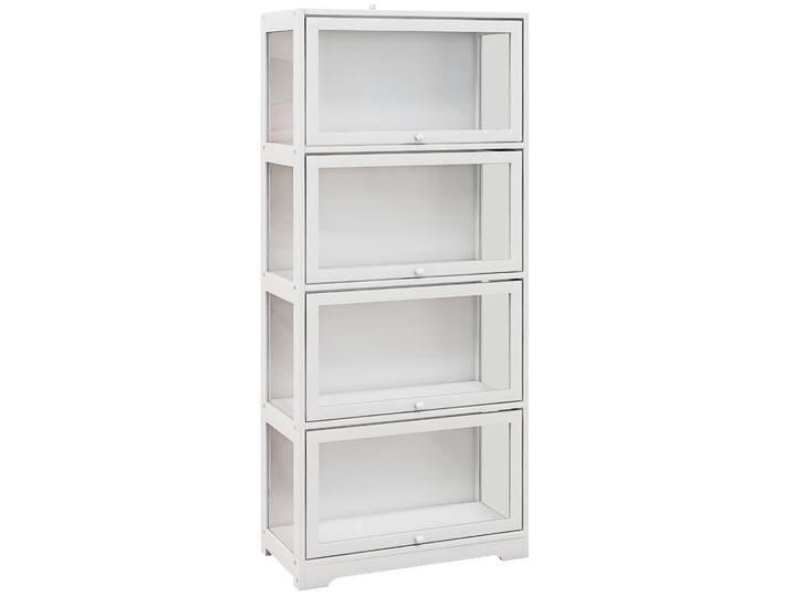 Homcom Vitrine de collection avec portes pliantes 59X30X139 cm Blanc