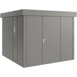 Hörmann Metall-Gerätehaus "Juno" mit Flachdach, JFD10 - Design, 262 x 262 cm (B x T),graualuminium,