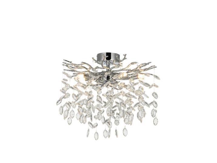 Glandor Deckenleuchte Bellatrix, Klar, Metall, Glas, Uni, rund, 43 cm, RoHS, CE, Lampen & Leuchten, Innenbeleuchtung, Deckenleuchten, Deckenleuchten