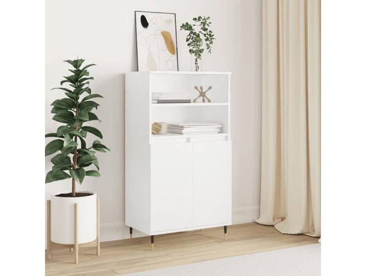 (Blanc) Buffet bahut - Buffet Enfilade haut Blanc 60x36x110 cm bois ingénierie 763503