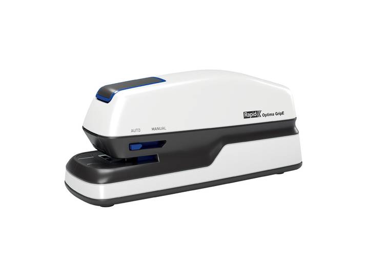 Rapid Agrafeuse électrique Optima Grip - Agrafes Optima 56 - Capacité 20 feuilles - Blanc