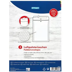 5x Versandtasche + Luftpolstertasche, Luftpolstertasche Gr14 ws 2St (2 Stk.)
