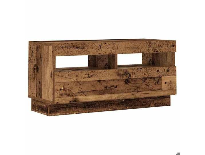 NEUF Meuble TV BKM Meuble Télé de Salon avec lumières LED vieux bois Bois d'ingénierie FR00_87389996224