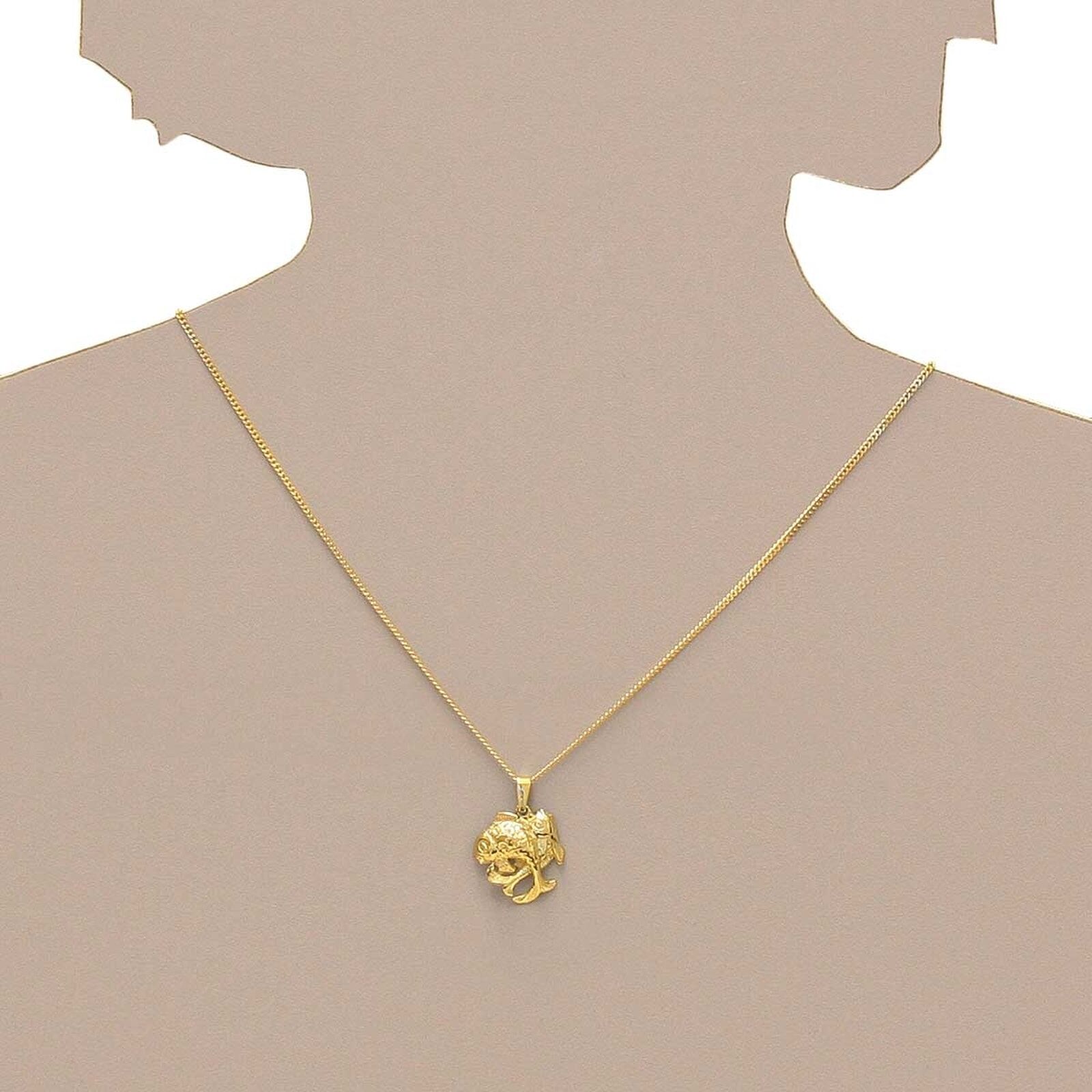 Kettenanhänger OSTSEE-SCHMUCK "- Tierkreiszeichen Fische - Silber 925/000, vergoldet -" Gr. 25, gold (goldfarben, gelb), Schmuckanhänger, Damen, Silber 925 (Sterlingsilber), Kettenanhänger