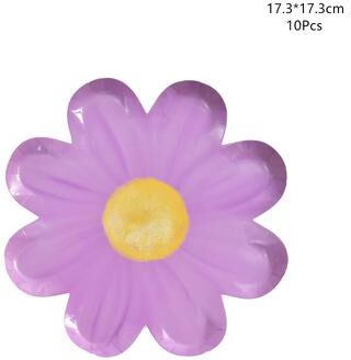 The Handy Homestead Daisy Paper Plates Floral Party Tableware For Birthday, Picnic & Cake Serving purple
