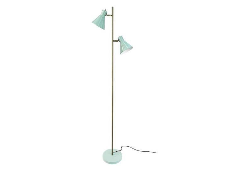 Lampadaire en métal vert menthe / laiton