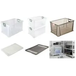 keeeper, Aufbewahrungsbox, Aufbewahrungsbox luis, 64 Liter, grau-transparent Euro-Box, Softgriffe in nordic-red, stapelbar (64 l)