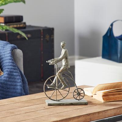 Studio 350 Grey Polystone Traditional Sculpture Bicycle 13 x 9 x 4 - 9 x 4 x 13