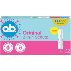 o.b. Tampons Original 2-in-1 Schutz, Normal, aus Viskose, 16 Stück