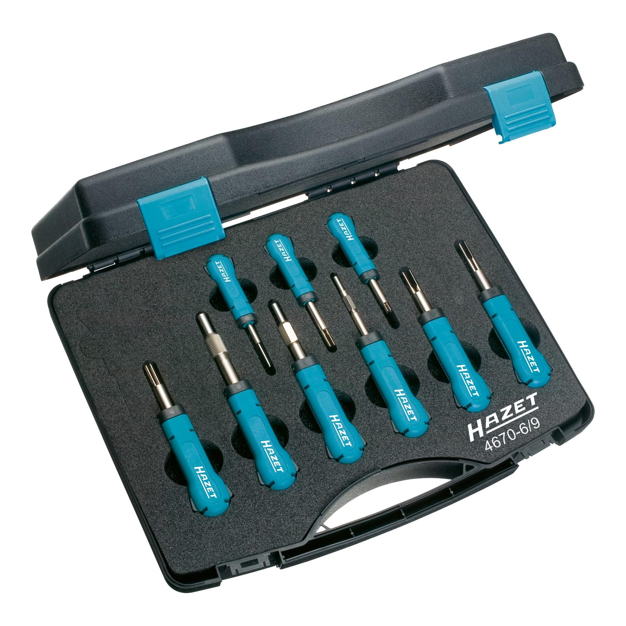 HAZET SYSTEM-KABEL-Entriegeler-Sortiment 4670-6/9 Anzahl Werkzeuge: 9)