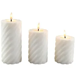 Relaxdays LED Kerzen 3er Set Weiß