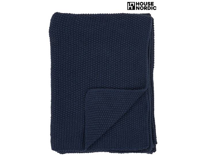 HOUSE NORDIC Decke SANTOS 130x170cm dunkelblau unifarben